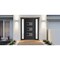 Vdomdoors Front Exterior Prehung Metal-Plastic Door, Manux 8933 Matte Black, 2 Side Sidelite Transoms, Office MANUX8933EXD-BLK-W14+32+14xH80-LH - alternate 1