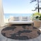 Homeroots 8' Chocolate And Charcoal Round Abstract Washable Indoor Outdoor Area Rug 614523 - alternate 7