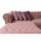 Homeroots Pink Velvet U Shaped Three Piece Sofa and Chaise Sectional With Toss Pillows 643893 - alternate 9