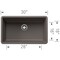 Blanco Precis 30" Single Bowl, Volcano Gray 443120 - alternate 7
