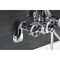Kingston Brass Three-Handle 2-Hole Adjustable Wall Mount Clawfoot Tub Faucet with Knurled Handle and Hand Shower AE8151RKX - alternate 4