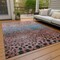 Homeroots 9' X 12' Terra Cotta Blue And Black Abstract Washable Indoor Outdoor Area Rug 603099 - alternate 7