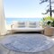 Homeroots 8' Sky Blue And Denim Blue Round Abstract Washable Indoor Outdoor Area Rug 615712 - alternate 7