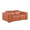 Homeroots 77in Orange and Brown Italian Leather Power Reclining Loveseat With Storage 720547 - alternate 8