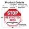 Signmission Stop Restricted Area Authorized Per, 18 Inch X 18 Inch, Plastic Sign OC-P-18-273 - alternate 4