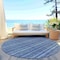 Homeroots 8' Denim Blue And Ivory Round Striped Washable Indoor Outdoor Area Rug 615045 - alternate 8