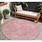 Homeroots 8' Blush And Ivory Round Abstract Washable Indoor Outdoor Area Rug 599696 - alternate 1