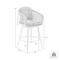 Armen Living Rhodes Outdoor Patio Swivel Bar Stool in Aluminum with Light Gray Rope and Cushions LCRHBALGRY30 - alternate 7