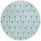 Homeroots 8' Teal Blue And Ivory Round Geometric Washable Indoor Outdoor Area Rug 595777 - alternate 6