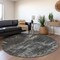 Homeroots 8' Black And Ivory Round Geometric Washable Indoor Outdoor Area Rug 594523 - alternate 6