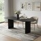 Homeroots 79" Black Solid Wood Double Pedestal Base Oval Dining Table 721105 - alternate 5