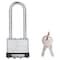 Prosource Padlock, Long Shackle, 1/4 in Dia Shackle, 2-3.4 in H Shackle, Steel Shackle, Steel Body HD00040L-3L - alternate 1