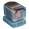 Really Useful Box Snap-Lid Storage Bin, 0.79 gal, 7.06in x 9.62in x 6.25in, Clear/Blue 3C - alternate 4