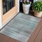 Homeroots 3' X 5' Teal Blue Gray And Charcoal Striped Washable Indoor Outdoor Area Rug 588070 - alternate 1