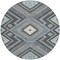 Homeroots 8' Pewter Charcoal And Sky Blue Round Tribal Washable Indoor Outdoor Area Rug 598150 - alternate 7