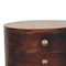 Homeroots 20" Brown Solid Wood Round Two Drawer Nightstand 651618 - alternate 14