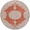 Homeroots 8' Rust And Beige Round Oriental Washable Indoor Outdoor Area Rug 597748 - alternate 4