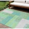 Homeroots 9' X 12' Sage Mint Green Teal Blue And Ivory Geometric Washable Indoor Outdoor Area Rug 612386 - alternate 1
