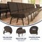 Flash Furniture Hercules Church Chair, Brown Back, 21-1/4 in W 25" L 33" H, Fabric Seat FD-CH0221-4-GV-BNDOT-BAS-GG - alternate 10