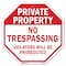 Signmission Private Property No Trespassing Vio, 18 Inch X 18 Inch, Plastic Sign OC-P-18-148 - alternate 1
