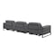 Homeroots 129" Dark Gray Top Grain Leather Reclining Metal USB Sofa 720340 - alternate 10