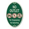 Signmission No Outlet No Trespassing Or Soliciting With N, 12 In X 18 In Architectural, Heavy Gauge Aluminum A-OV-G-1218-9968 - alternate 1