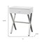 Homeroots 22" Silver And White Wood And Metal End Table With Drawer 333130 - alternate 3