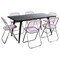 Leisuremod Rectangular 63 in W, 30 in L, Acrylic/Chrome/MDF/Metal, Magenta LF19RTM63PU6 - alternate 1