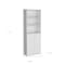 Homeroots Set of Three White Wood Five Tier Modular Bookcase with Four Doors, 3PK 546621 - alternate 5