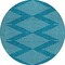Homeroots 8' Teal Blue And Ivory Round Geometric Washable Indoor Outdoor Area Rug 598624 - alternate 6
