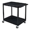 Luxor Utility Cart with Lipped Plastic Shelves, 400 lb Load Capacity, 2 Shelves, 32 in L, 24 in W TC22-B - alternate 10