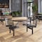 Palmer Hamilton Cafeteria Stool Table, 64 in Dia, Walnut PH-4S36RD-MWTFBB - alternate 12