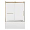 Kingston Brass 60" Acrylic Anti-Skid Alcove Left-Hand Drain Tub with Right Sliding Tub Door, White/Brushed Brass KVTAM6032L22D7 - alternate 1