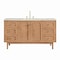 James Martin Vanities Laurent 60 in. Single Vanity, Light Natural Oak, w/ 3 CM Victorian Silver Quartz Top 545-V60S-LNO-3VSL - alternate 1