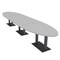 Skutchi Designs Oval Conference Table With Power Unit, 48 in W, 216 in L, Grey HAR-OVL-48X216-DOU.BK-U779-NA - alternate 1