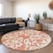 Homeroots 8' Coral And Ivory Round Damask Washable Indoor Outdoor Area Rug 614421 - alternate 5