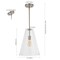 Jonathan Y Arlo 11.5" 1-Light Mid-Century Modern Iron/Seeded Glass LED Pendant, Nickel/Clear JYL7594A - alternate 9