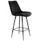 Elama 2 Piece Diamond Stitched Faux Leather Bar Chair in Black with Metal Legs ELM-799-19C-BLK - alternate 8