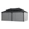 Sunjoy Kingston 20x12 Gazebo, Steel Hardtop Gazebo with Curtain and Netting - Gray Aluminum Posts A1020436A100 - alternate 11