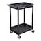 Luxor Utility Cart with Lipped Plastic Shelves, Polyethylene, 300 lb Load Capacity, 2 Shelves, 24 in L HE32-B - alternate 13