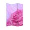 Homeroots 72" Pink Canvas Folding Three Panel Screen Room Divider 274638 - alternate 7