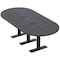Skutchi Designs 8ft Racetrack Conference Table With Power | Harmony Series | 8 Person Meeting Room Table HAR-RAC-48X96-T.BK-WA7949-EBLK - alternate 1