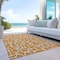 Homeroots 5' X 8' Orange And Ivory Geometric Washable Indoor Outdoor Area Rug 599299 - alternate 9