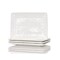 Homeroots White Six Piece Rectangle Pebbled Porcelain Service For Six Dinner Plate Set 483520 - alternate 1