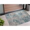 Homeroots 2' X 3' Teal and Taupe Abstract Washable Non Skid Indoor Outdoor Area Rug 564287 - alternate 1
