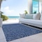Homeroots 10' X 14' Navy Blue Gray And Ivory Polka Dot Washable Indoor Outdoor Area Rug 599063 - alternate 8