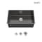 Wrightmaster 30 in. Undermount Single Bowl 20 Gauge Black Stainless Steel Kitchen Sink with Drain ZOR-BL04D301908 - alternate 1
