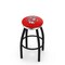 Holland Bar Stool Co 30" Blk Wrinkle Wisconsin "Badger" Swivel Bar Stool, Chrome Ring L8B2C30WI-Bdg - alternate 1