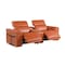 Homeroots 86in Orange and Black Italian Leather Power Reclining Loveseat With Storage 720527 - alternate 5