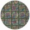 Homeroots 8' Fern Green Purple And Teal Blue Round Medallion Washable Indoor Outdoor Area Rug 589268 - alternate 8
